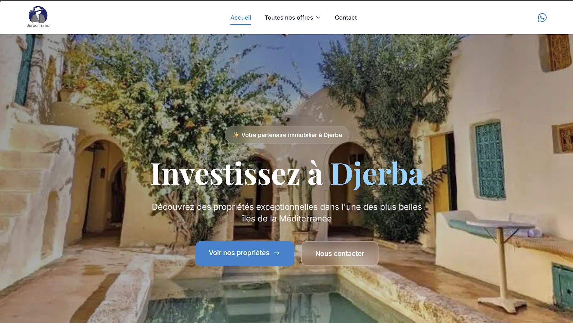 Jerba Immo – Site vitrine pour agence immobilière