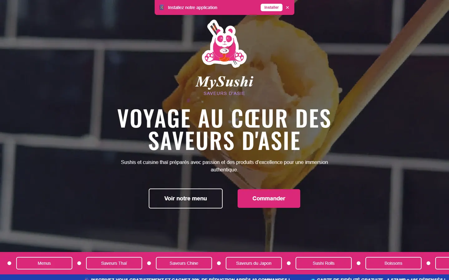 Capture du site My Sushi
