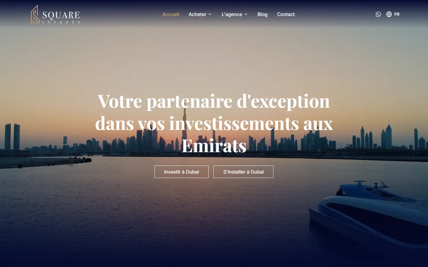 Capture du site Square Invests (Accueil)